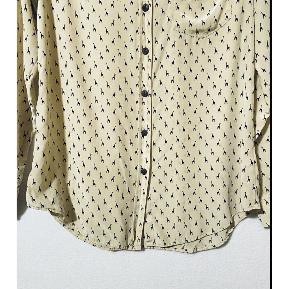 Fossil Womens Small Giraffe Print Button Up Top S… - image 2
